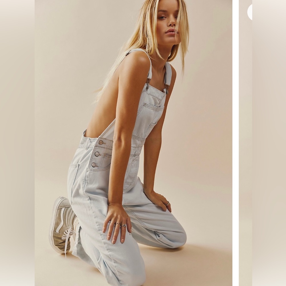 Brand New Free People Ziggy Overalls Small Wash: Beach Blue. NWOT